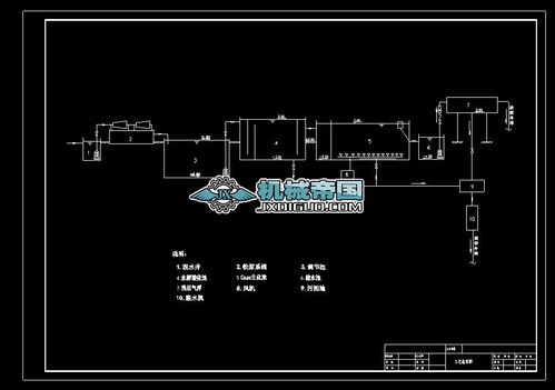 某造纸厂污水处理工艺流程图下载 100.67 kb,dwg格式 机械cad图纸